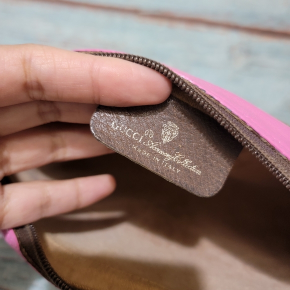 #WC134 AUTHENTIC Gucci Web Sherry Line Leather clutch bag - Picture 11 of 12